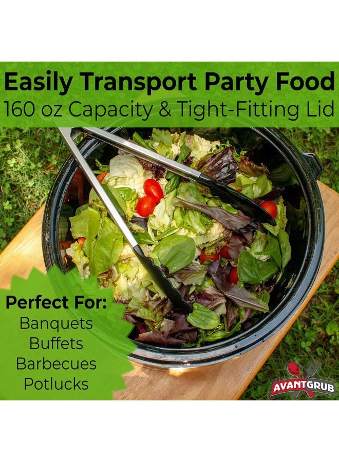 Avant Grub Recyclable Large 160 Oz Serving Bowls with Lids 4pk. Fit Any Party Sized Hot or Cold Food or Dessert With Our Catering-Grade Big Disposable Bowl With Cover Great for Picnic Buffet or Cookout Supplies  - Image 3