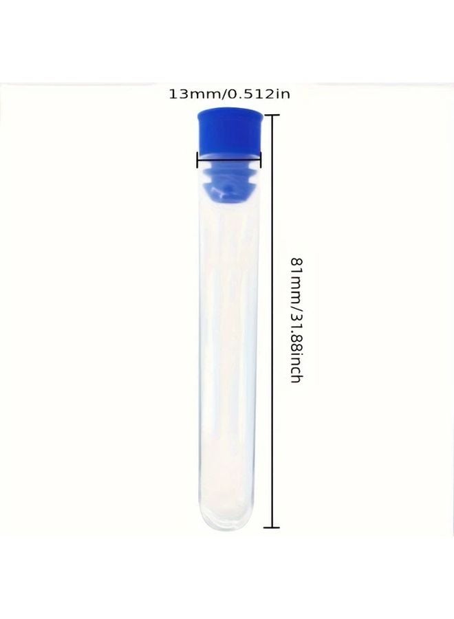 100pcs 13x78mm Clear Plastic Test Tubes With Lids Science Party Supplies - Image 1