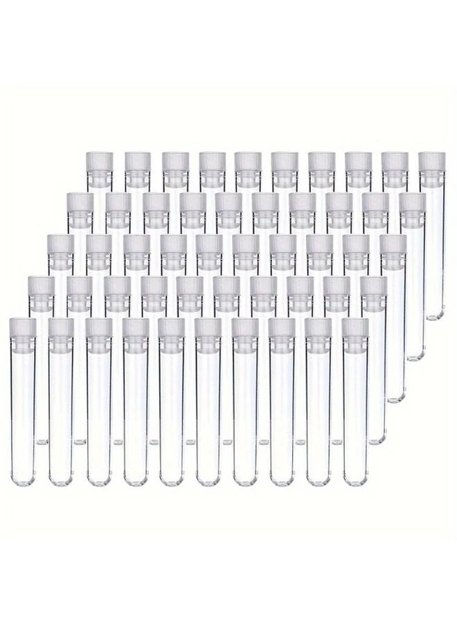 100pcs 13x78mm Clear Plastic Test Tubes With Lids Science Party Supplies - Image 2