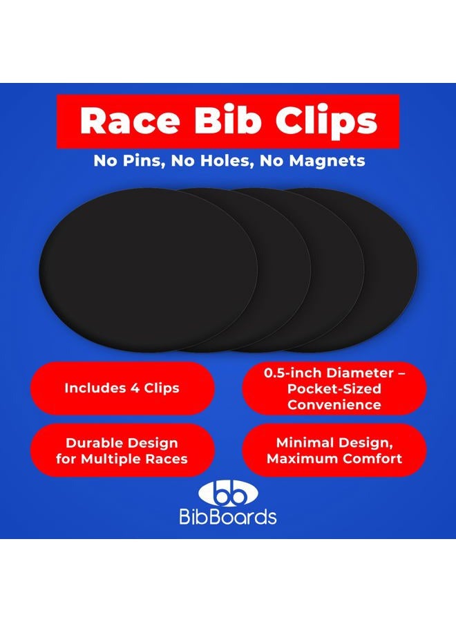 BibBoards Event Clips | bibSNAPS Safety Lock Race Bib Clips, Eliminate Safety Pins, Clothing Pins Replacement, Securing Running & Cycling Number (Black) - Image 2