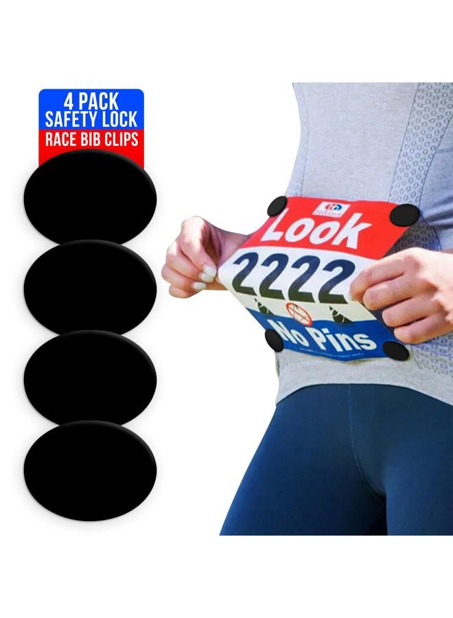 BibBoards Event Clips | bibSNAPS Safety Lock Race Bib Clips, Eliminate Safety Pins, Clothing Pins Replacement, Securing Running & Cycling Number (Black) - Image 1