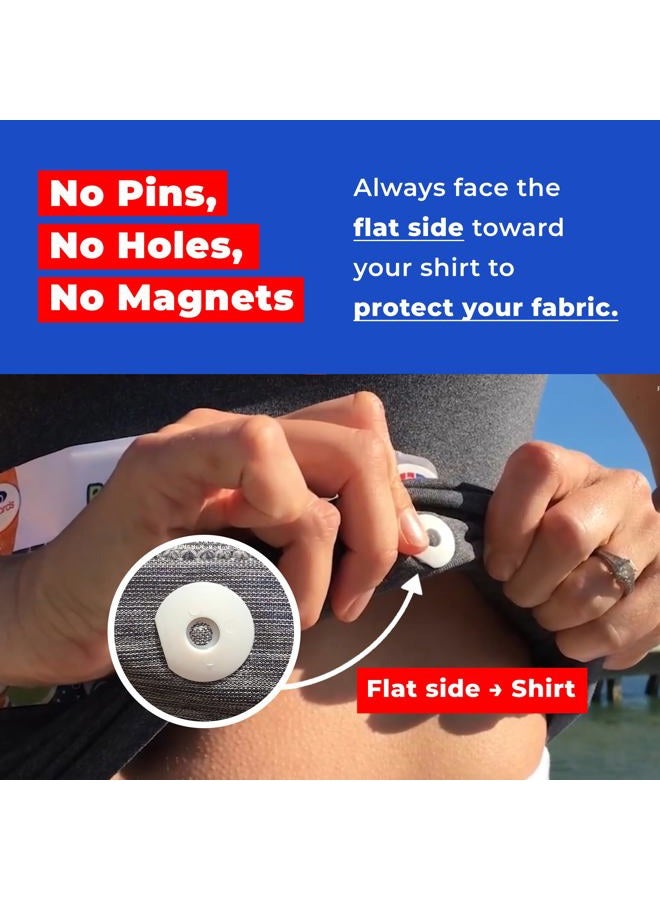 BibBoards Event Clips | bibSNAPS Safety Lock Race Bib Clips, Eliminate Safety Pins, Clothing Pins Replacement, Securing Running & Cycling Number (Black) - Image 4