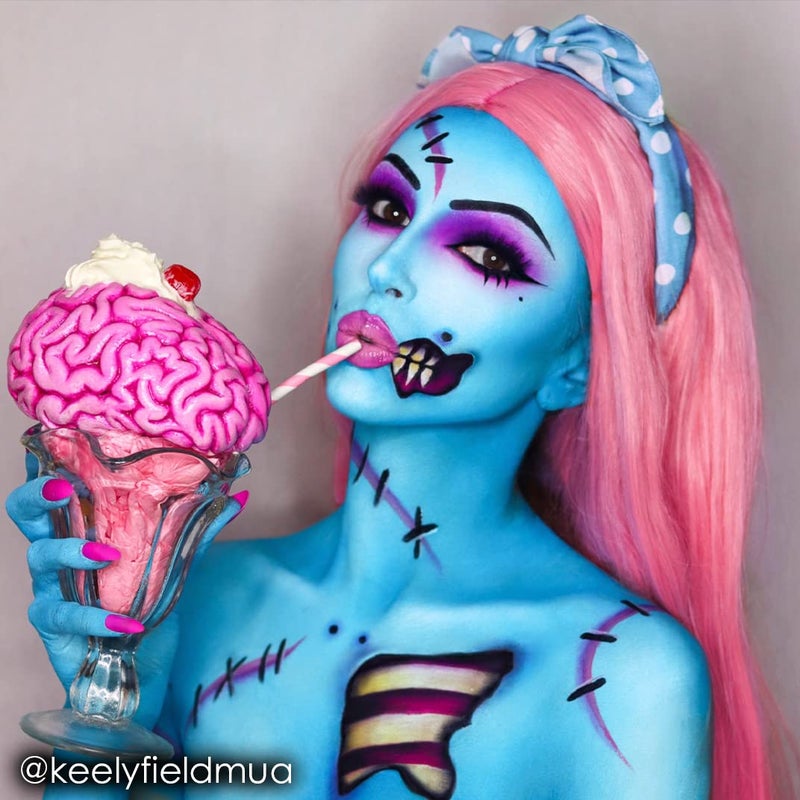 Mehron Makeup Paradise Makeup AQ Pro Size | Stage & Screen Performance, Face & Body Painting, Beauty, Cosplay, and Halloween | Water Activated Face Paint, Body Paint 1.4 oz (40 g) - Light Blue - Image 3