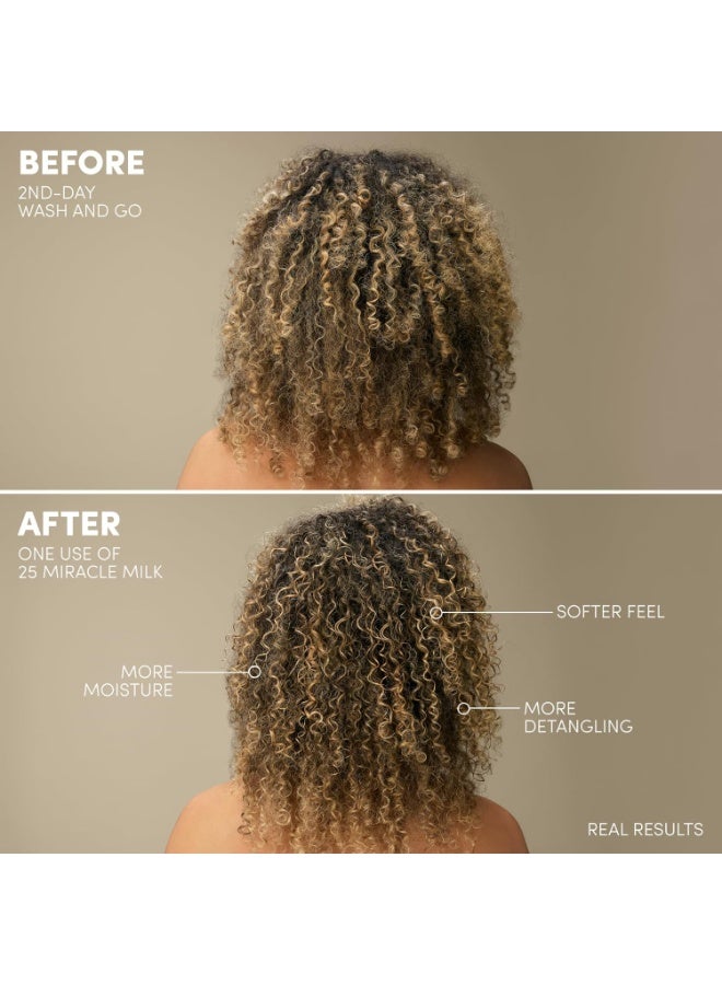 Mizani 25 Benefit Miracle Milk - Leave in Conditioner for Curly Hair, With Coconut Oil, Curl Detangler Spray, Anti Frizz Heat Protectant, No Drying Alcohols, Paraben-Free, 8.5 Fl Oz - Image 5