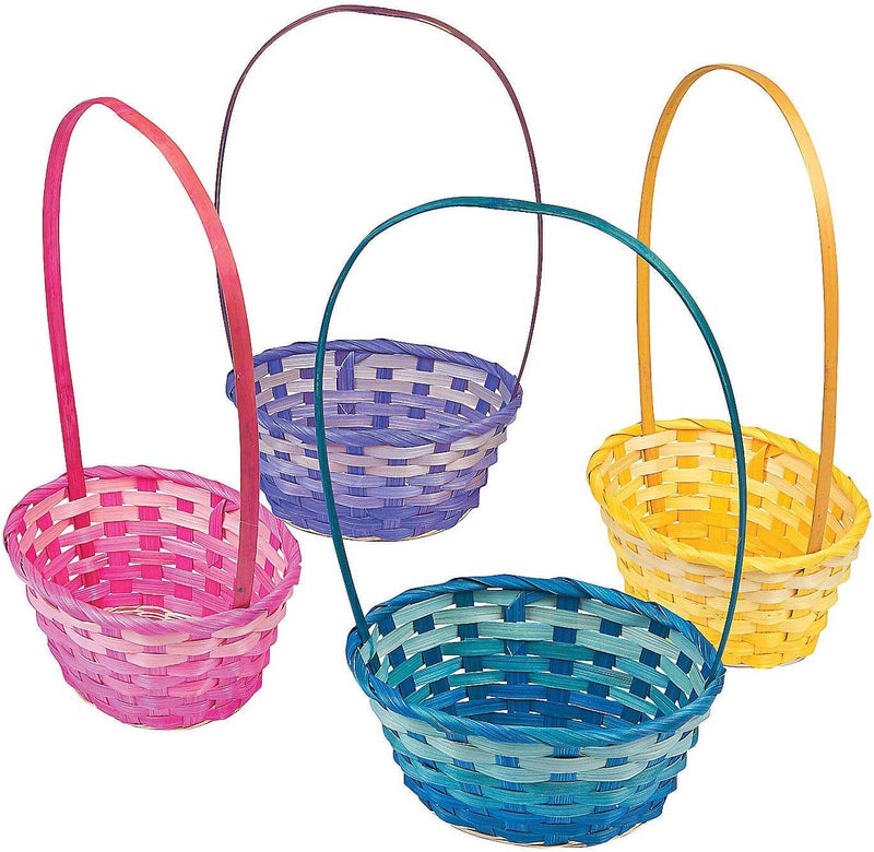 Fun Express Ombre Easter Baskets set of 12 bamboo baskets  Easter Supplies - Image 1