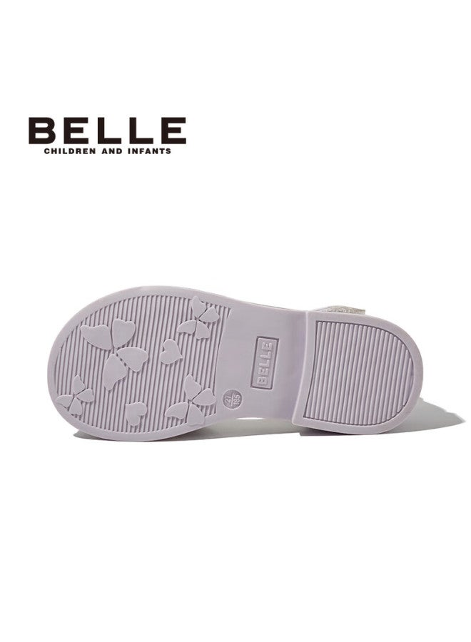 Belle Kids Summer Closed-toe Sandals Girls Soft Sole Toddler Shoes Fashion Princess Baby Purple Size 29 - Image 4