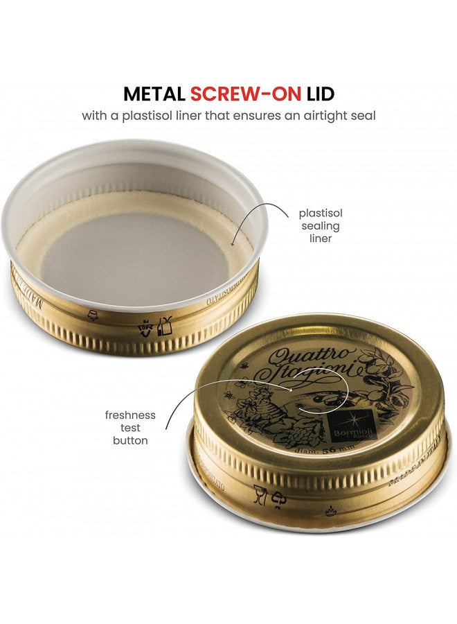 Bormioli Rocco Metal Replacement Lids for Quattro Stagioni Jars, Preserving Jars, Hermetic, Resealable Jars, Food in Jars, Set of 3, 56 mm, Gold - Image 2