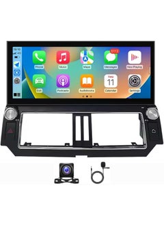 12.3 Inch Android Car Stereo for Toyota Prado 2014-2017 - Touchscreen GPS Navigation, Bluetooth, WiFi, Support Apple CarPlay, Android Auto Wireless AHD Camera Included