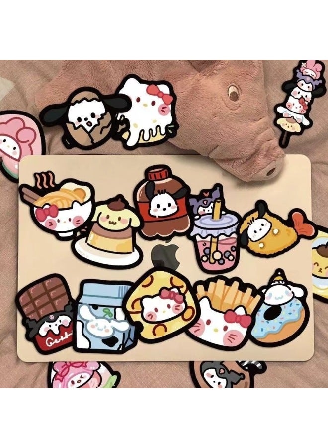 General ∝ 110 Sanrio Food Cartoon Cute Stickers Mobile Phone Shell Notebook Water Cup Creative Decorative Waterproof Stickers-Color:110 Sanrio Food Stickers (repeated) * 1 Storage Box  - Image 2