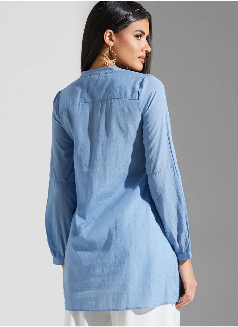 RITU KUMAR Keyhole Printed Kurti
