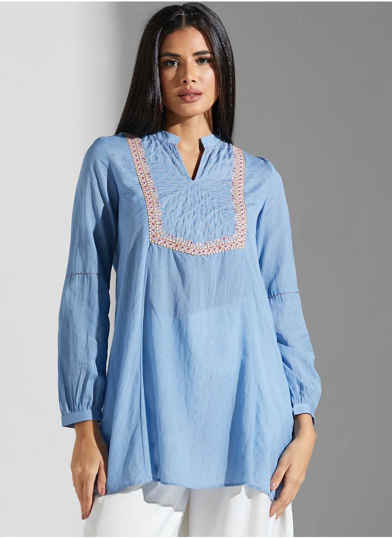 RITU KUMAR Keyhole Printed Kurti