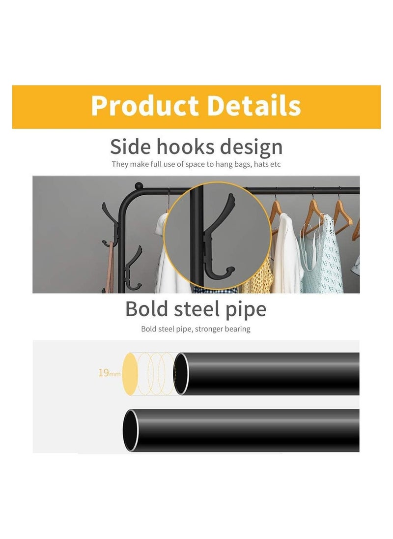 BLOOMING TIME Multifunctional Metal Garment Rack with Shelf – Organize and Display Clothes in Style  - Image 5