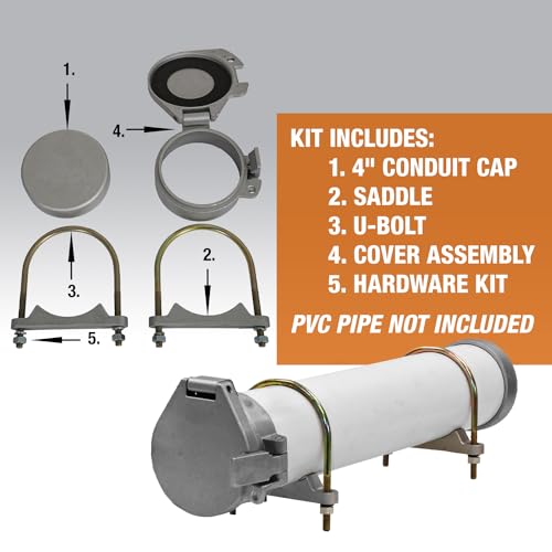 Buyers Products Company Buyers Products CC400 PVC Conduit Carrier Kit, 4 Inch Diameter, Mounting Hardware Included, Spring-Loaded Latch, Weather-Resistant Door Gasket - Image 2