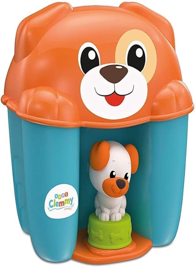 Clementoni Clementoni baby clemmy chien & chiot, dog and puppy7pieces soft blocks, sensory toy, multicolored 