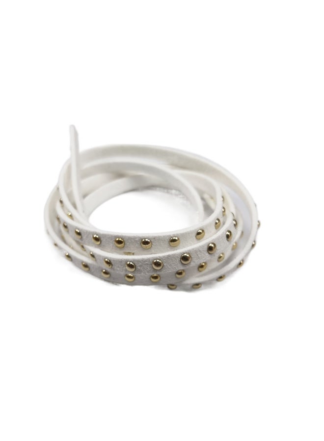 B Rivet Hot Drilling Suede Belt Leather Strip 3mm5mm Accessories Accessories Collar Leg Chain Punk Locomotive-High:Silver Rivets - Blue 1m - 3mm Wide  - Image 5