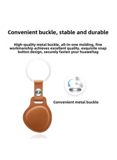 Generic Applicable To Huawei Pet Tracker Keychain Anti-lost Device Genuine Leather Protective Shell Tag Collar Anti-lost Elf Wholesale-Color:Red (CD Pattern)  - Image 4