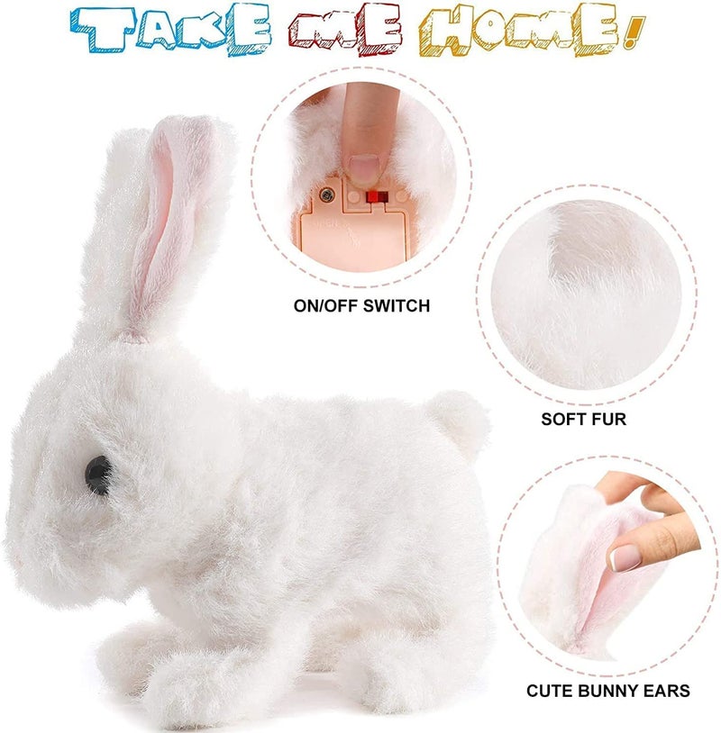 Nenrte Bunny Realistic Bunny, Realistic B.unny Toy, Easter Bunny Toy, 2026 New Bu.nnyToys Educational Interactive Toys - Can Walk and Talk, Hopping Realistic Toy for Kids(with Carrot) - Image 5