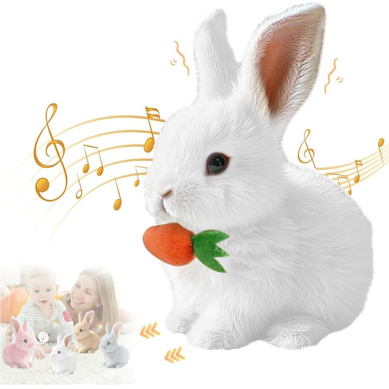 Nenrte Bunny Realistic Bunny, Realistic B.unny Toy, Easter Bunny Toy, 2026 New Bu.nnyToys Educational Interactive Toys - Can Walk and Talk, Hopping Realistic Toy for Kids(with Carrot) - Image 3