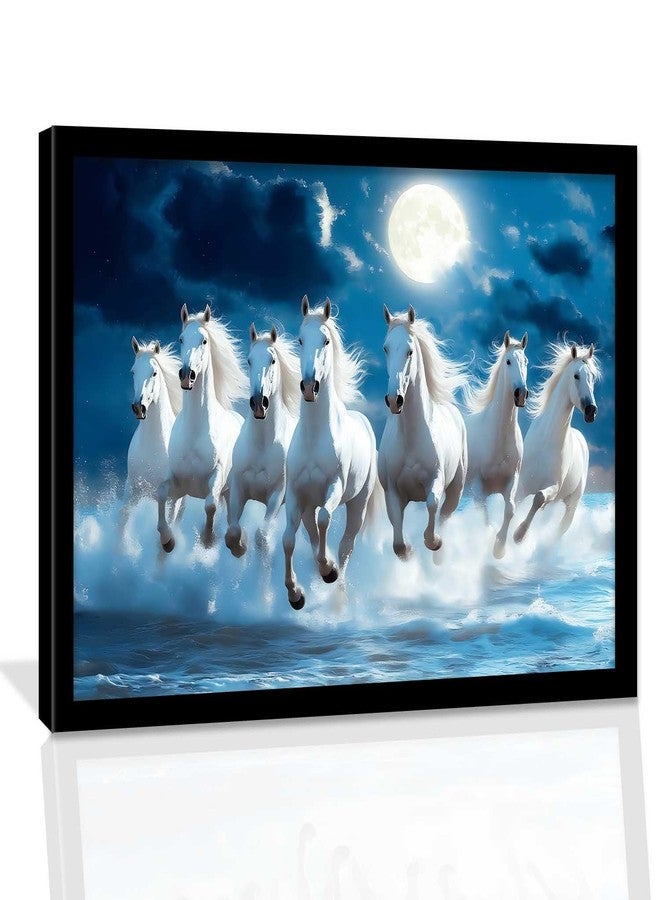 Kotart 7 Horses Vastu Frame Wall Art Painting For Living Room Bedroom Office Home D Cor Seven Running Vastu Lucky Horse Rising Sun Painting Wall D Cor Size 13X17 Inch