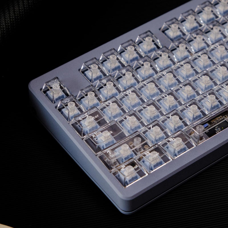 114 Keys Clear Keycaps PC Cherry Profile White Transparent Keycaps Set Fit for 60 65 75 95 Cherry Mx Switches Mechanical Keyboard