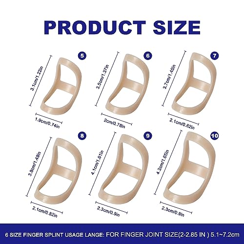 Soft Home 6 Pack Oval Finger Splints Waterproof Finger Splint for Arthritis, Trigger Finger,Mallet Fingers - Trigger Finger splints For Thumb, Index, Middle, Pinky or Ring Finger - Image 2