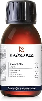Naissance Virgin Avocado Oil No 231 100ml Natural Vegan Moisturiser for Skin Face Nails Body Hair Growth Nails Soap Making Massage - Image 1