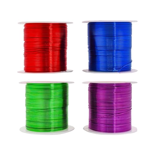 Mandala Crafts 22 Gauge Anodized Aluminum Craft Wire for Jewelry Making - 400 FT Colored Flexible Rainbow Wire - Bendable for Bonsai Armature Crafting Sculpting - Image 1