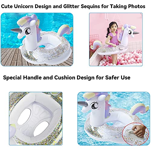CICITOYWO Toddler Pool Floats, Kids Inflatable Float Raft with Handle, Water Swim Beach Floaties Toys Party Supplies, Baby Swimming Ring for 8-48months Kid - Image 2