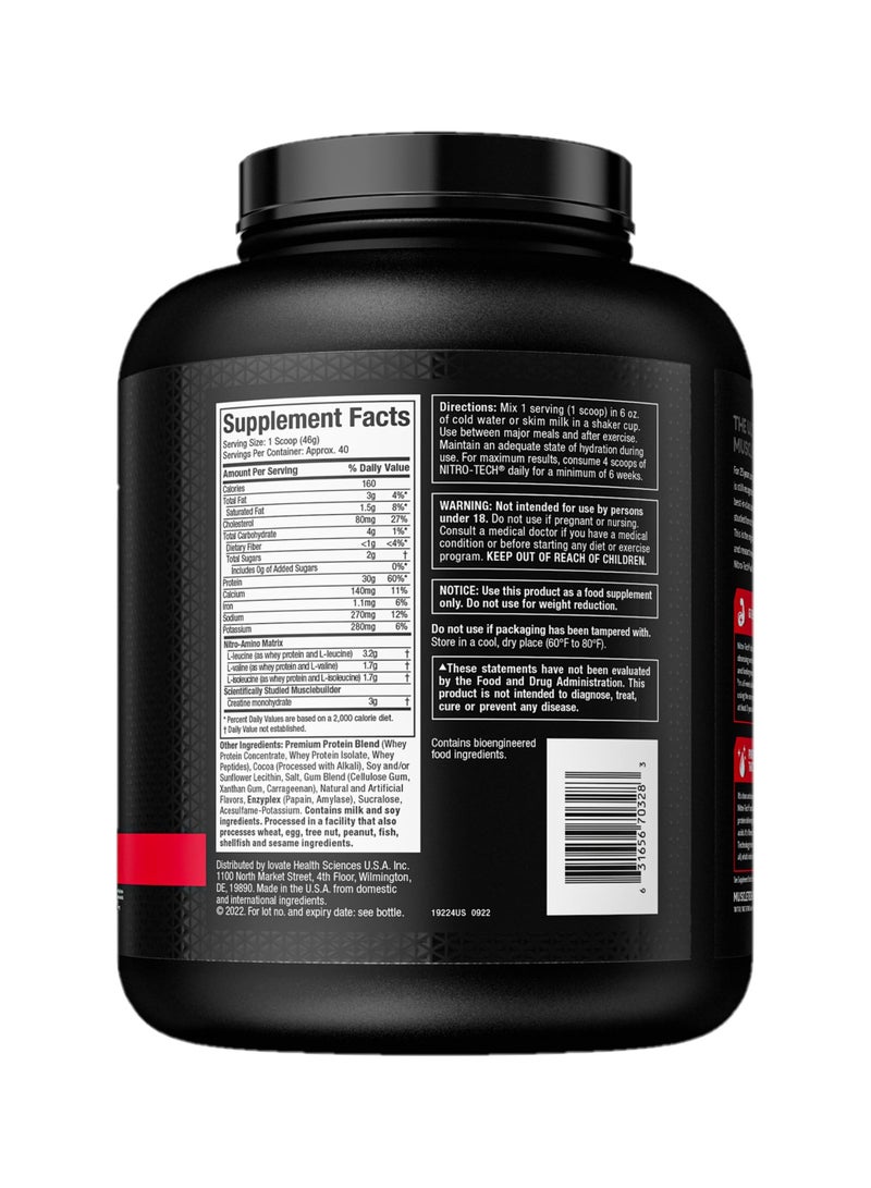 ماسل تيك NitroTech بروتين مصل الحليب، تركيبة مثالية لبناء العضلات، شوكولاتة الحليب، 4 رطل، 1.81 كجم - Image 4