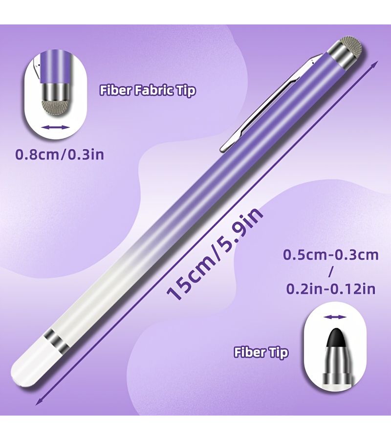 2 in 1 Stylus Pen Gradient Purple For Drawing Handwriting On Tablets Phones - Image 2