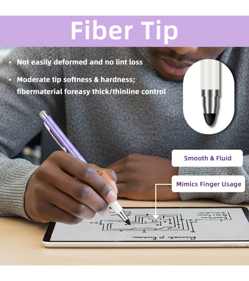 2 in 1 Stylus Pen Gradient Purple For Drawing Handwriting On Tablets Phones - Image 4