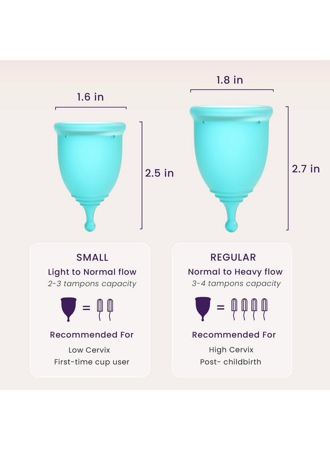 EcoBlossom Reusable Menstrual Cup Set - The Most Reliable Medical Grade Silicone Period Cups - Comfortably use for 12 Hours (Small & Large) - Image 3