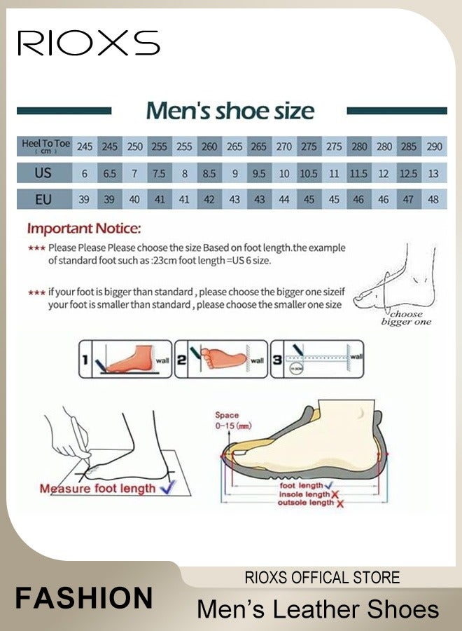 RIOXS Men's Business Formal Leather Shoes, Rounded Toe Slip-on Loafers, Fashion Men's Shoes With Low Heel, Comfort  Driving Shoes For Male, Non-slip Shoes Classic Leather Loafer Shoes  - Image 5