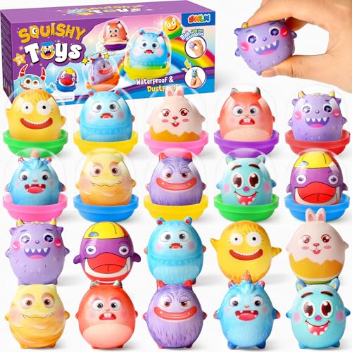 SNLN 20 Pack Prefilled Easter Eggs with Monster Slow Squishy Toys Monster Party Favors for Kids Boys Girls Easter Basket Stuffers Birthday Gift Treasure Box Toy Classroom Prizes - Image 1