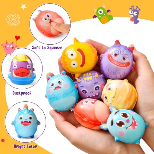 SNLN 20 Pack Prefilled Easter Eggs with Monster Slow Squishy Toys Monster Party Favors for Kids Boys Girls Easter Basket Stuffers Birthday Gift Treasure Box Toy Classroom Prizes - Image 5