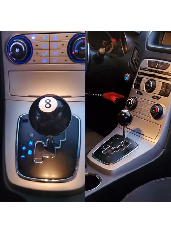 Top10 Racing 8 Ball Billiard Black Round Shift Knob Acrylic Gear Shift Knob with 3 Adapters Universal Fit for Manual Car M 8*1.25, M 10*1.25, M 10*1.5, M 12*1.25 - Image 3