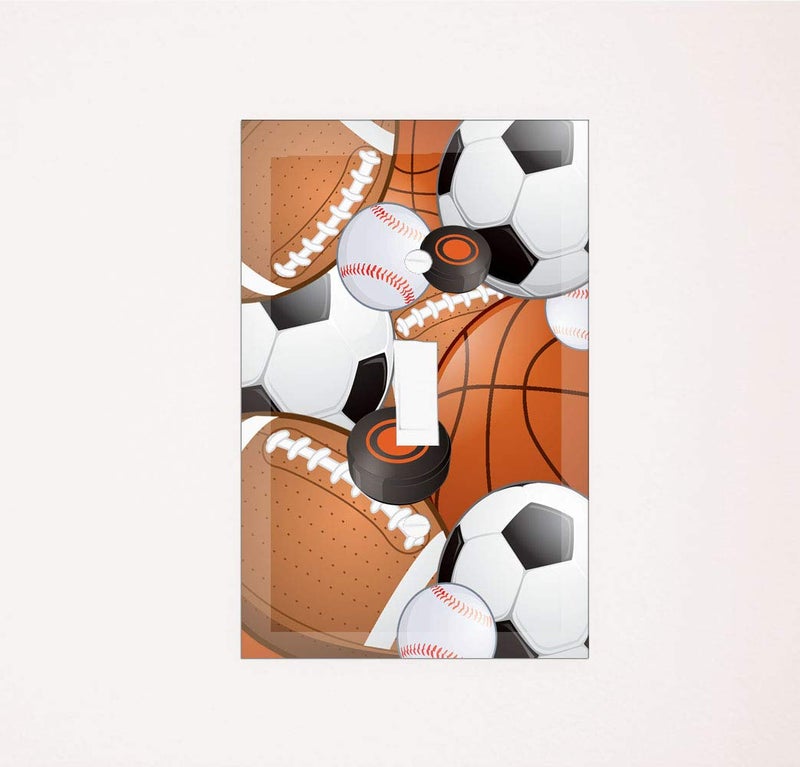 Create-A-Mural Kids Sports Decor Light Switch Cover Plate Soccer, Football, Baseball, Hockey Decorative Nursery Teen Toddler Room Bedroom Bathroom Playroom DIY Wall Decoration (Sports) - Image 4