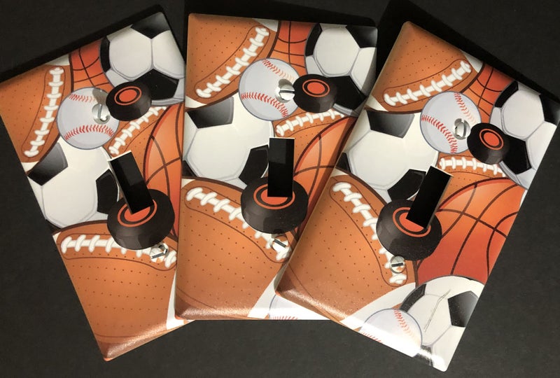 Create-A-Mural Kids Sports Decor Light Switch Cover Plate Soccer, Football, Baseball, Hockey Decorative Nursery Teen Toddler Room Bedroom Bathroom Playroom DIY Wall Decoration (Sports) - Image 5