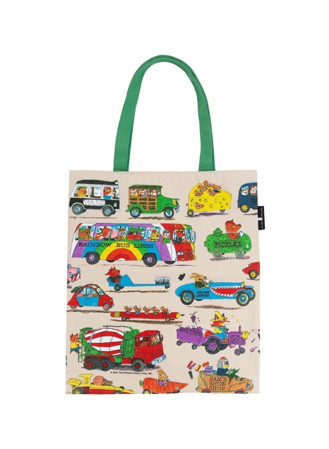 Out of Print Cars and Trucks and Things That Go Tote Bag with Inner Pocket - Richard Scarry Gift for Book Lovers - Image 2
