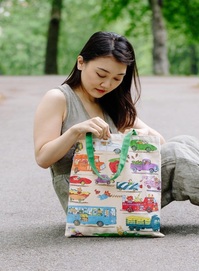 Out of Print Cars and Trucks and Things That Go Tote Bag with Inner Pocket - Richard Scarry Gift for Book Lovers - Image 4
