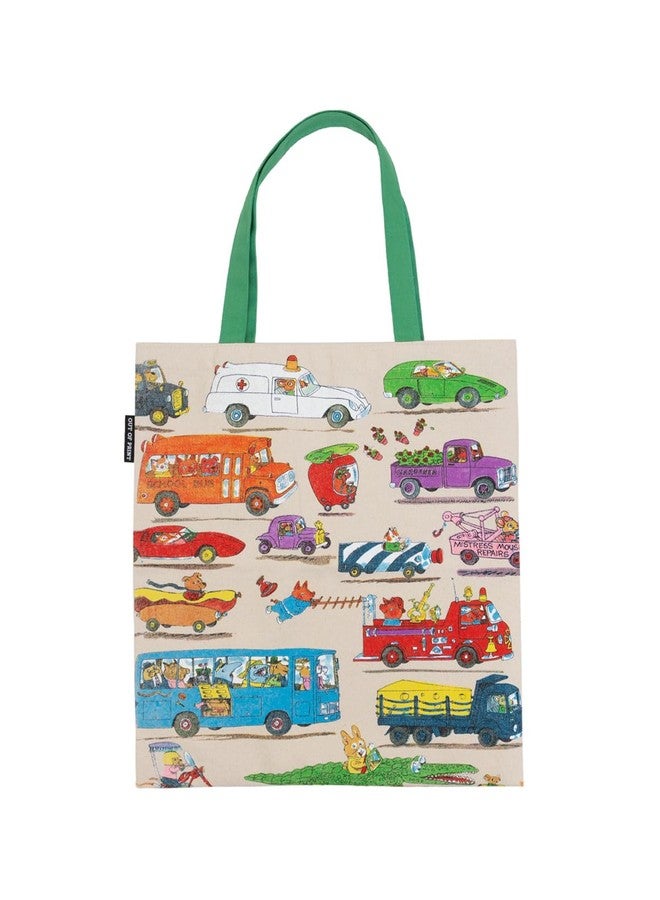 Out of Print Cars and Trucks and Things That Go Tote Bag with Inner Pocket - Richard Scarry Gift for Book Lovers - Image 1