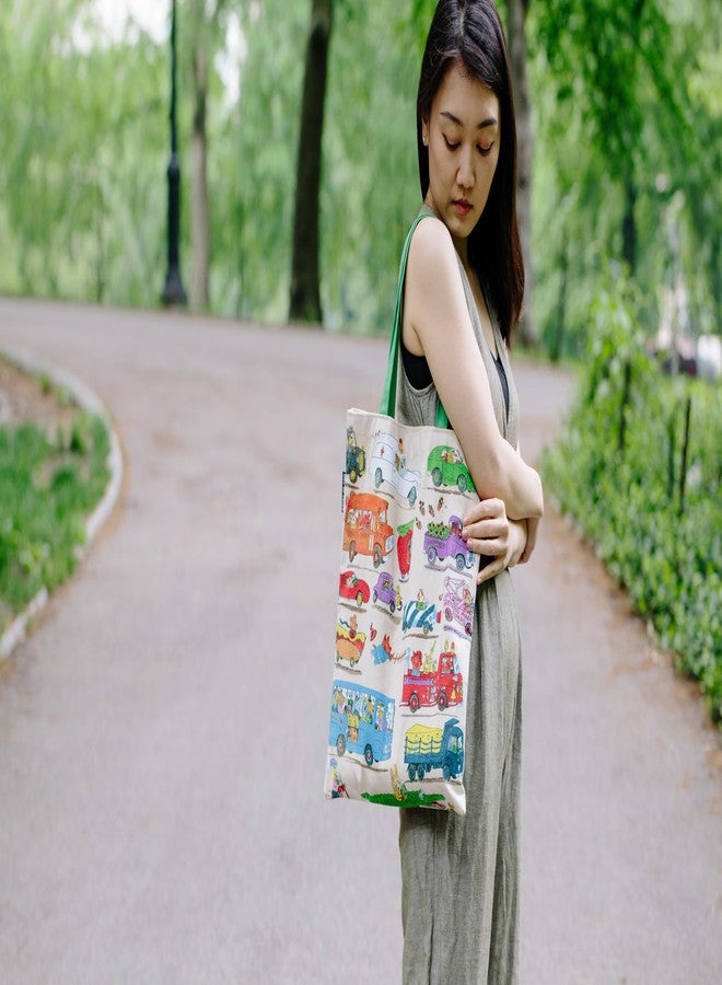 Out of Print Cars and Trucks and Things That Go Tote Bag with Inner Pocket - Richard Scarry Gift for Book Lovers - Image 5