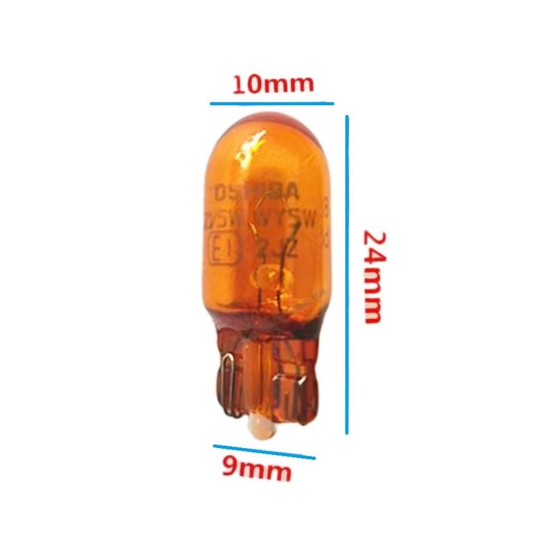 Piumeif T10-WY5W Turn Signal Lights Bulb/Side Marker/Side Mirror Turn Signal Small Bulb 12V 5W fit for Audi A4/A6, Passat B5 Golf 4,Chevrolet TRACKER/Cruze,12-20 CIVIC -Amber Bulbs (2PCS) - Image 2
