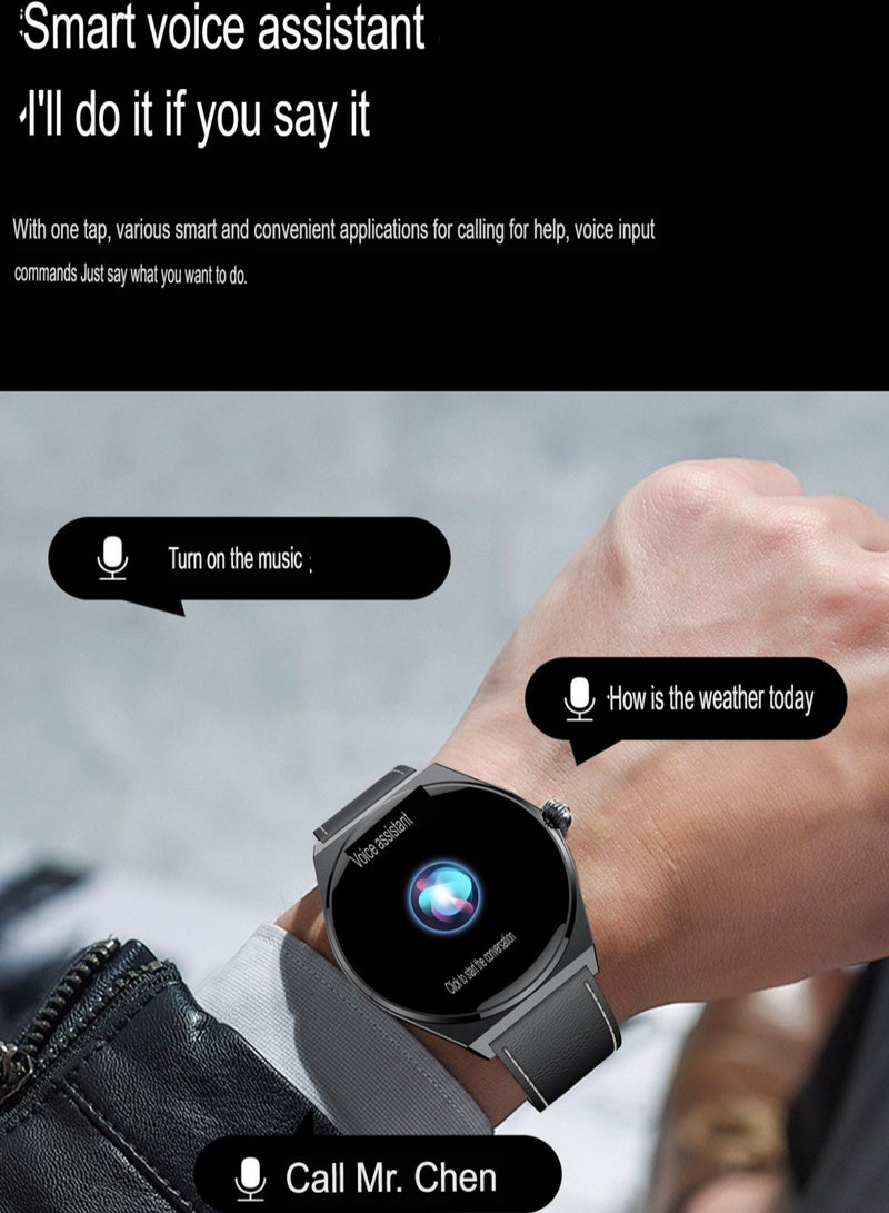 MT56 Smart Watch, 1.43 Amoled HD Screen Bluetooth Call Smart Bracelet, Magnetic Charging Waterproof Fitness Tracker With Heart Rate Blood Oxygen Monitoring, (1pc, Silver, Steel Strap) - Image 3