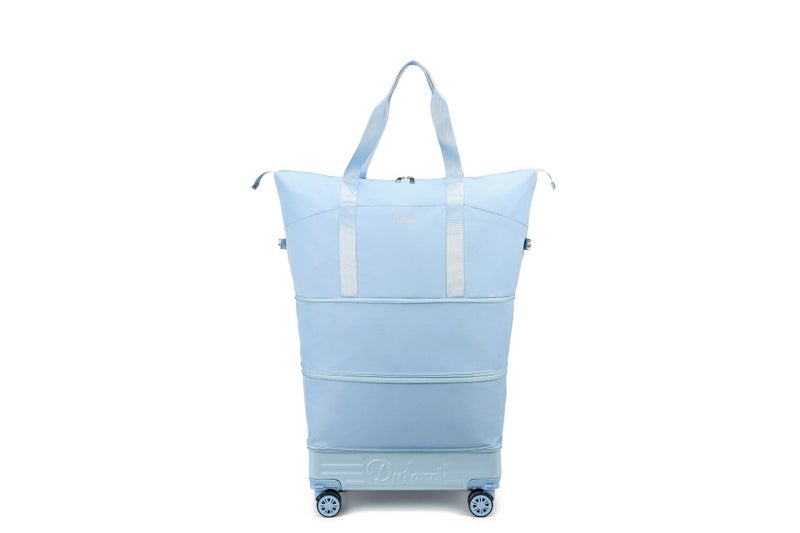 Generic Cross-border large-capacity travel bag pulley long and short-distance travel luggage bag portable universal wheel business storage luggage bag Light blue 