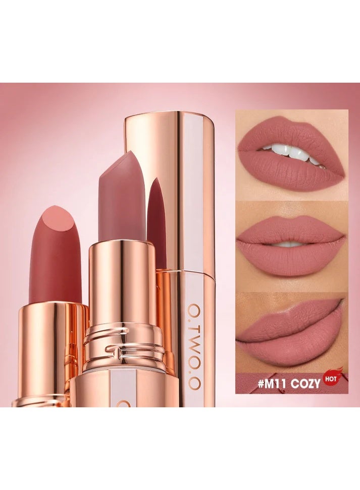 OTWOO O.TWO.O Intense Misty Kiss Lock Colour Matte Lipstick – 11 Bold Shades (M12, COLD) - Image 3