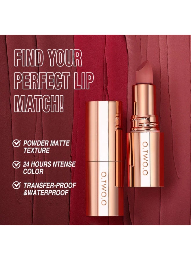 OTWOO O.TWO.O Intense Misty Kiss Lock Colour Matte Lipstick – 11 Bold Shades (M12, COLD) - Image 4