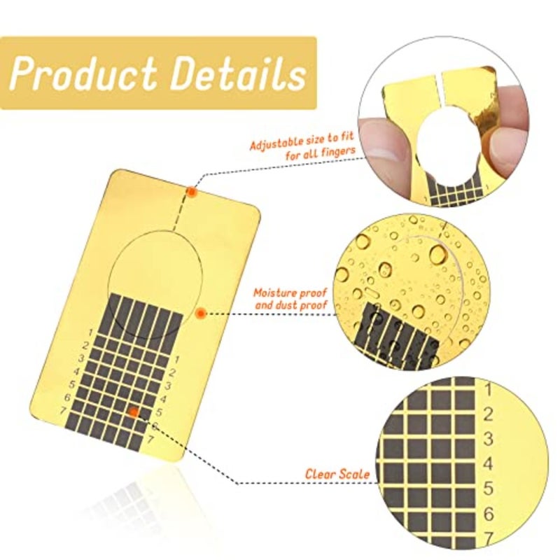 Nail Forms for Gel Builder - 500PCS Paper Nail Forms for Gel Nails - Gold Nail Extension Sticker Forms - Self-adhesive Nails Paper Forms for Nail Extension - Image 4