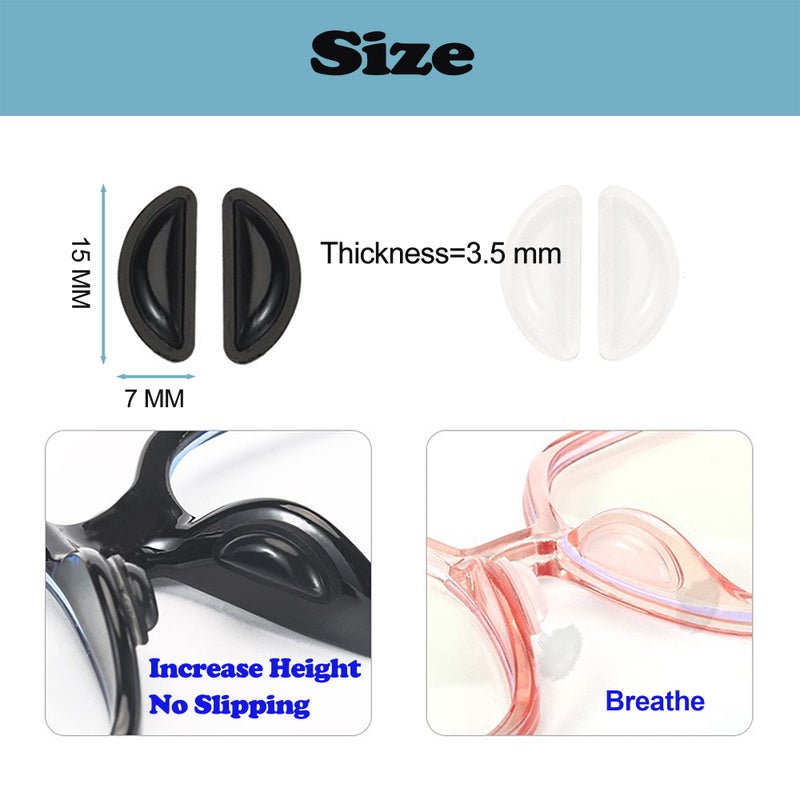 Omnful Eyeglass Nose Pads  3.5Mm Thickness Adhesive Anti Slip Glasses Nose Grips With Air Bag For Sunglasses Eyeglasses Reading Glasses (10 Pairs  Clear) - Image 2