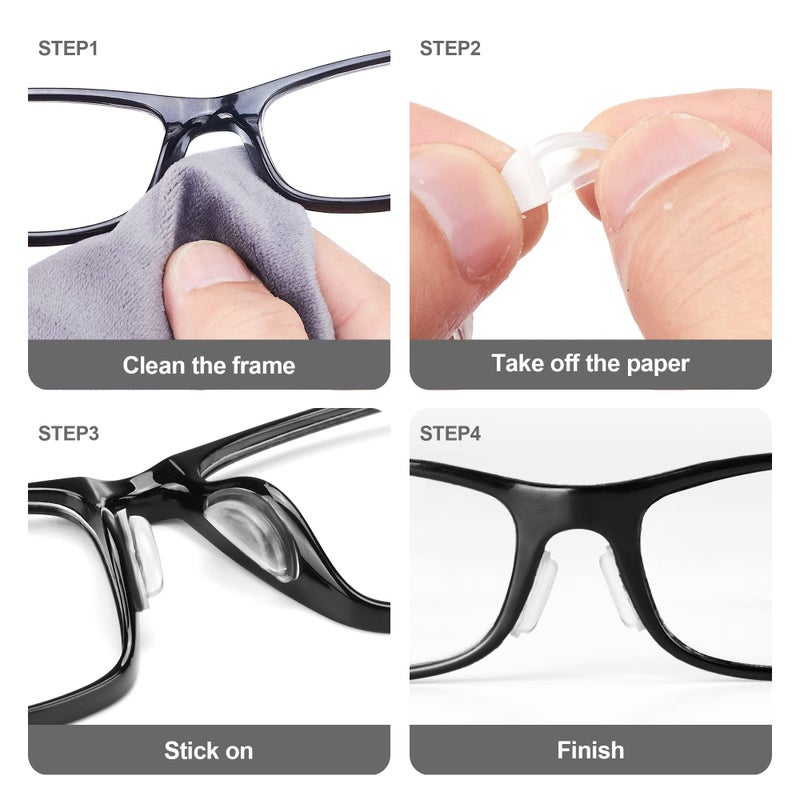 Omnful Eyeglass Nose Pads  3.5Mm Thickness Adhesive Anti Slip Glasses Nose Grips With Air Bag For Sunglasses Eyeglasses Reading Glasses (10 Pairs  Clear) - Image 5